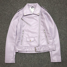 Lade das Bild in den Galerie-Viewer, Frühjahr und Herbst Kunstlederjacke Damen Motorradjacke