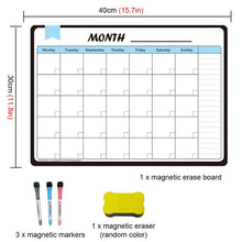 Lade das Bild in den Galerie-Viewer, Einfache magnetische Kühlschrank Whiteboard Kalender Message Board A3