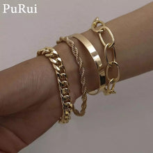 Lade das Bild in den Galerie-Viewer, PuRui 4-teiliges Punk Containment Cuban Chain Bracelet Set