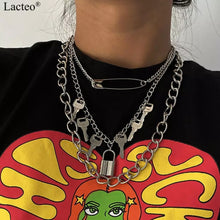 Lade das Bild in den Galerie-Viewer, Lacteo dunkle gotische Big Lock Schlüssel Engel Anhänger Halskette