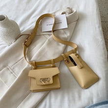 Lade das Bild in den Galerie-Viewer, Luxus-Gürteltasche für Damen (2 Taschen) Hochwertige Ledertasche