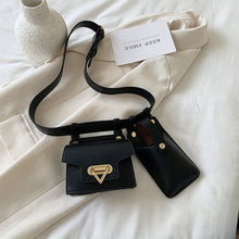 Lade das Bild in den Galerie-Viewer, Luxus-Gürteltasche für Damen (2 Taschen) Hochwertige Ledertasche