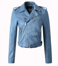 Lade das Bild in den Galerie-Viewer, Schlanke Lederjacke für Damen für Herbst- und Wintermotorrad