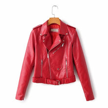 Lade das Bild in den Galerie-Viewer, Schlanke Lederjacke für Damen für Herbst- und Wintermotorrad
