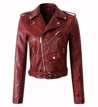 Lade das Bild in den Galerie-Viewer, Schlanke Lederjacke für Damen für Herbst- und Wintermotorrad