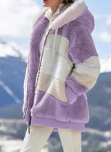 Lade das Bild in den Galerie-Viewer, Lässiges Nähtenplaid der Wintermädchenmantelmode