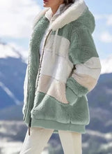 Lade das Bild in den Galerie-Viewer, Lässiges Nähtenplaid der Wintermädchenmantelmode