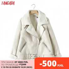 Lade das Bild in den Galerie-Viewer, Tangada Lady beige Pelz Kunstleder Jackenmantel