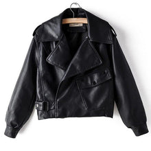 Lade das Bild in den Galerie-Viewer, Fitaylor Herbst Damen Kunstlederjacke Punkjacke
