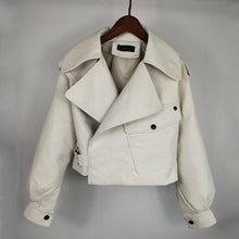 Lade das Bild in den Galerie-Viewer, Fitaylor Herbst Damen Kunstlederjacke Punkjacke