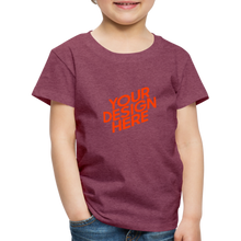 Lade das Bild in den Galerie-Viewer, Kids' Premium T-Shirt selbst gestalten und bedrucken - Bordeauxrot meliert