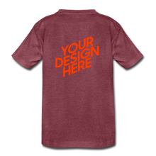 Lade das Bild in den Galerie-Viewer, Jungen Premium T-Shirt selbst gestalten und bedrucken - Bordeauxrot meliert
