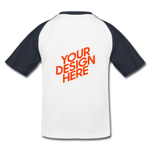 Lade das Bild in den Galerie-Viewer, Kids’ Baseball T-Shirt selbst gestalten und bedrucken - Weiß/Navy