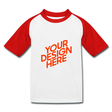 Lade das Bild in den Galerie-Viewer, Kids’ Baseball T-Shirt selbst gestalten und bedrucken - Weiß/Rot
