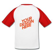 Lade das Bild in den Galerie-Viewer, Kids’ Baseball T-Shirt selbst gestalten und bedrucken - Weiß/Rot