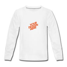 Lade das Bild in den Galerie-Viewer, Premium Longsleeve Shirt für Teenager selbst gestalten und bedrucken - Weiß