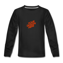 Lade das Bild in den Galerie-Viewer, Premium Longsleeve Shirt für Teenager selbst gestalten und bedrucken - Schwarz