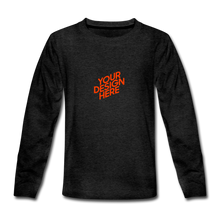 Lade das Bild in den Galerie-Viewer, Premium Longsleeve Shirt für Teenager selbst gestalten und bedrucken - Anthrazit