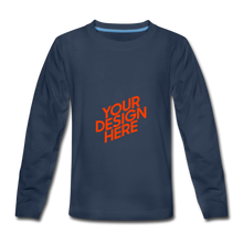Lade das Bild in den Galerie-Viewer, Kids' Premium Longsleeve Shirt selbst gestalten und bedrucken - Navy