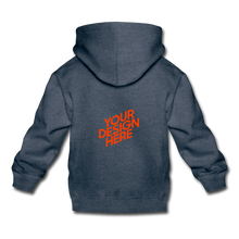 Lade das Bild in den Galerie-Viewer, Premium Hoodie Mit Hut selbst gestalten und bedrucken - Jeansblau