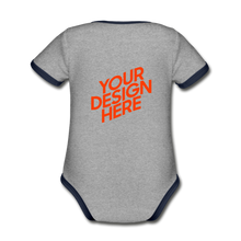 Lade das Bild in den Galerie-Viewer, Organic Baby Contrasting Bodysuit selbst gestalten und bedrucken - Grau meliert/Navy