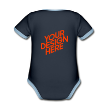 Lade das Bild in den Galerie-Viewer, Organic Baby Contrasting Bodysuit selbst gestalten und bedrucken - navy/sky