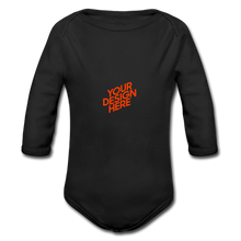 Lade das Bild in den Galerie-Viewer, Organic Longsleeve Baby Bodysuit selbst gestalten und bedrucken - Schwarz