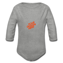 Lade das Bild in den Galerie-Viewer, Organic Longsleeve Baby Bodysuit selbst gestalten und bedrucken - Grau meliert