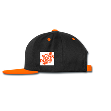 Lade das Bild in den Galerie-Viewer, Contrast Snapback Cap selbst gestalten und bedrucken - Schwarz/Neonorgange