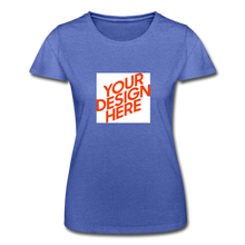 Lade das Bild in den Galerie-Viewer, T-Shirt Damen/Frauen selbst gestalten und bedrucken - Blau meliert