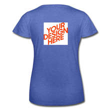 Lade das Bild in den Galerie-Viewer, T-Shirt Damen/Frauen selbst gestalten und bedrucken - Blau meliert