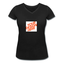 Lade das Bild in den Galerie-Viewer, Damen Bio T-Shirt mit V-Ausschnitt von Stanley & Stella selbst gestalten und bedrucken - Schwarz