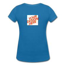 Lade das Bild in den Galerie-Viewer, Damen Bio T-Shirt mit V-Ausschnitt von Stanley & Stella selbst gestalten und bedrucken - Pfauenblau