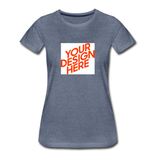 Lade das Bild in den Galerie-Viewer, Premium T-Shirt Damen/Frauen selbst gestalten und bedrucken - Blau meliert