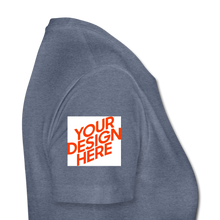Lade das Bild in den Galerie-Viewer, Premium T-Shirt Damen/Frauen selbst gestalten und bedrucken - Blau meliert
