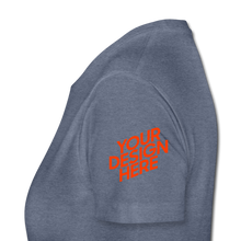Lade das Bild in den Galerie-Viewer, Premium T-Shirt Damen/Frauen selbst gestalten und bedrucken - Blau meliert