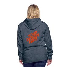 Lade das Bild in den Galerie-Viewer, Damen/Frauen selbst gestalten und bedrucken Premium Hoodie - Jeansblau