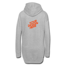 Lade das Bild in den Galerie-Viewer, Hoodie Dress Damen/Frauen selbst gestalten und bedrucken - Grau meliert
