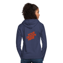 Lade das Bild in den Galerie-Viewer, Light Unisex Sweatshirt Hoodie Damen/Frauen selbst gestalten und bedrucken - Navy meliert