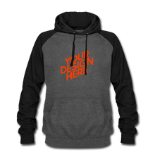 Lade das Bild in den Galerie-Viewer, Baseball Hoodie Damen/Frauen selbst gestalten und bedrucken - Graphit/Schwarz