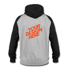 Lade das Bild in den Galerie-Viewer, Baseball Hoodie Damen/Frauen selbst gestalten und bedrucken - Grau meliert/Schwarz