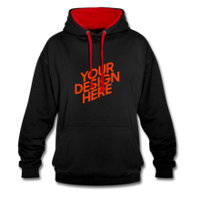 Lade das Bild in den Galerie-Viewer, Contrast Colour Hoodie Damen/Frauen selbst gestalten und bedrucken - Schwarz/Rot