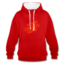 Lade das Bild in den Galerie-Viewer, Contrast Colour Hoodie Damen/Frauen selbst gestalten und bedrucken - Rot/Weiß