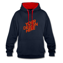 Lade das Bild in den Galerie-Viewer, Contrast Colour Hoodie Damen/Frauen selbst gestalten und bedrucken - Navy/Rot