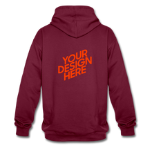 Lade das Bild in den Galerie-Viewer, Contrast Colour Hoodie Damen/Frauen selbst gestalten und bedrucken - Weinrot/Anthrazit