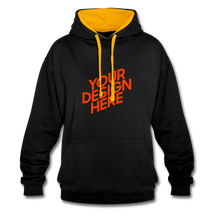 Lade das Bild in den Galerie-Viewer, Contrast Colour Hoodie Damen/Frauen selbst gestalten und bedrucken - Schwarz/Gold