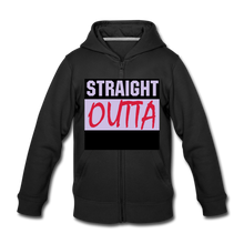 Lade das Bild in den Galerie-Viewer, Kinder Premium Kapuzenpulli mit Reißverschluss Zip Hoodie selbst gestalten und bedrucken - black