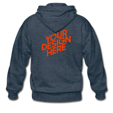 Lade das Bild in den Galerie-Viewer, Gut aussehend Premium Hooded Jacket Herren/Männer selbst gestalten und bedrucken - heather denim