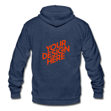 Lade das Bild in den Galerie-Viewer, Tri-blend Hooded Jacket by Bella + Canvas Herren/Männer selbst gestalten und bedrucken - heather navy