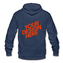 Lade das Bild in den Galerie-Viewer, Tri-Blend Hooded Jacket von Bella + Canvas Herren/Männer selbst gestalten und bedrucken - heather navy